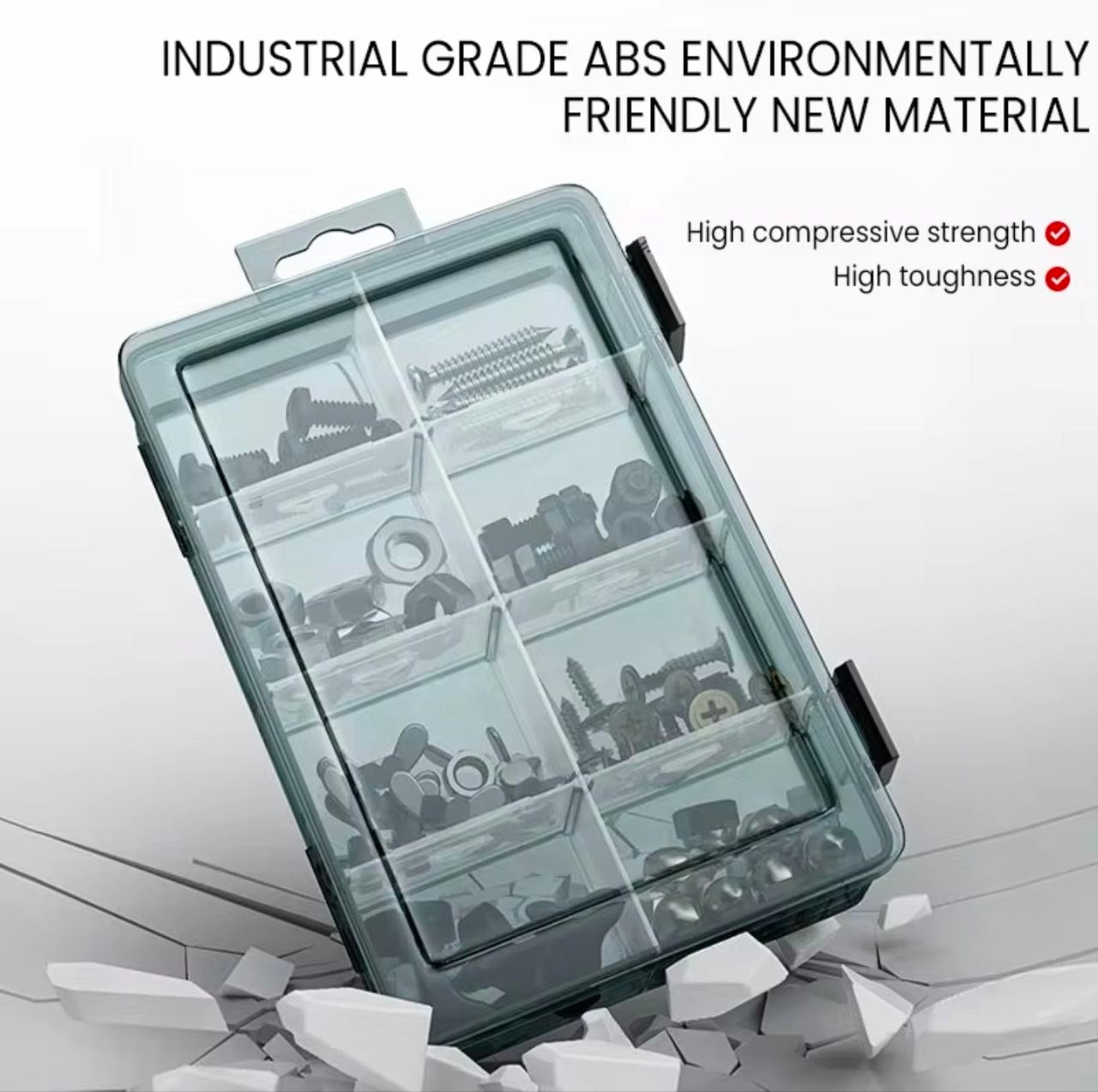 WexorGear™ Shatterproof Plastic Tool Box Organizer