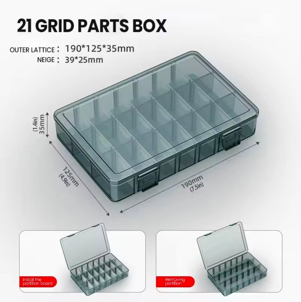 WexorGear™ Shatterproof Plastic Tool Box Organizer